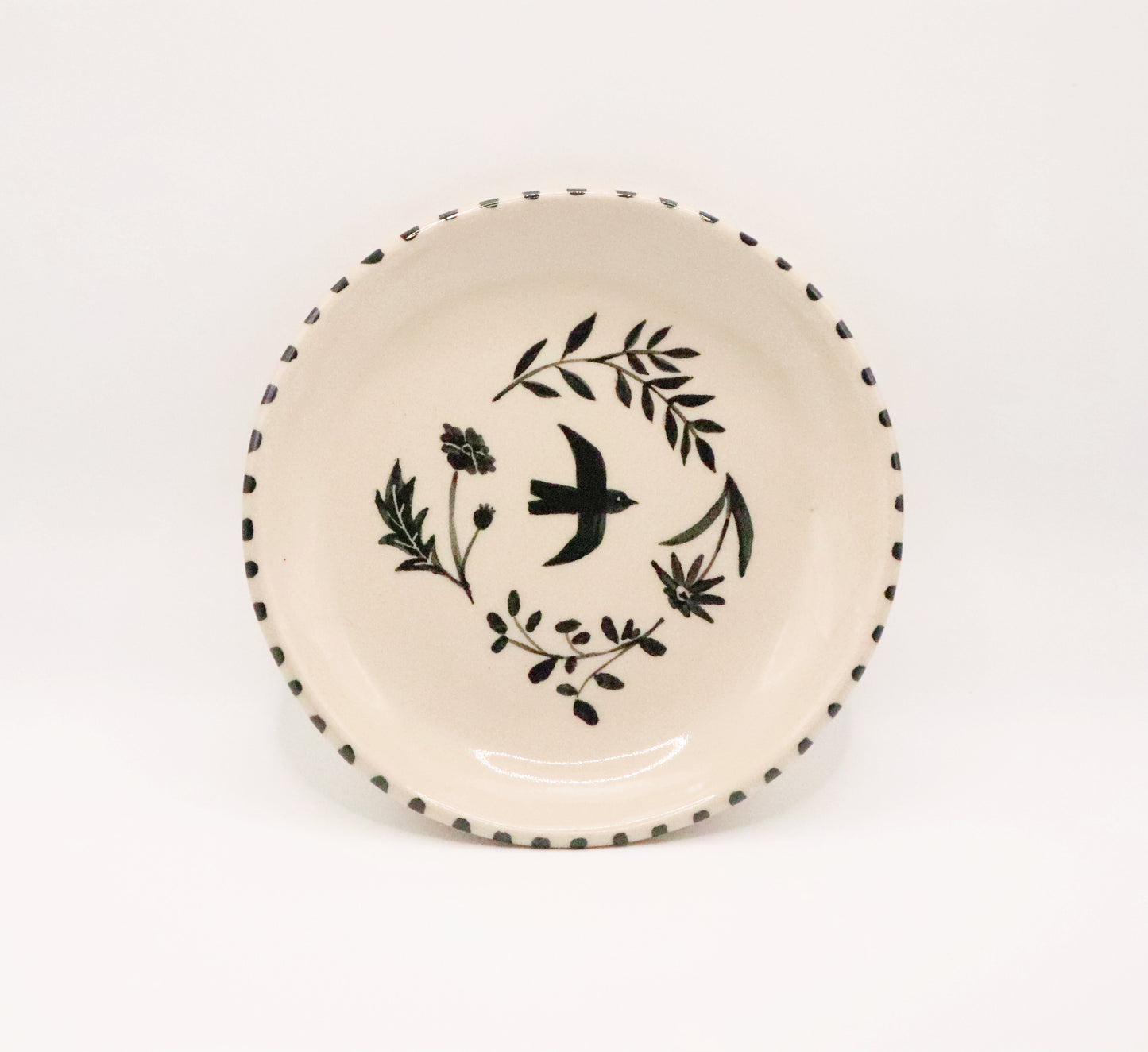 Petite assiette oiseau florale